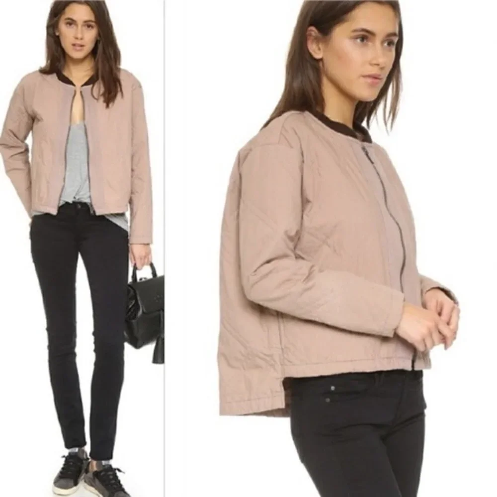 FREE PEOPLE Linear Quilted Bomber Jacket XS